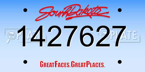 1427627 South Dakota License Plate