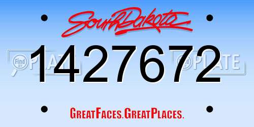 1427672 South Dakota License Plate