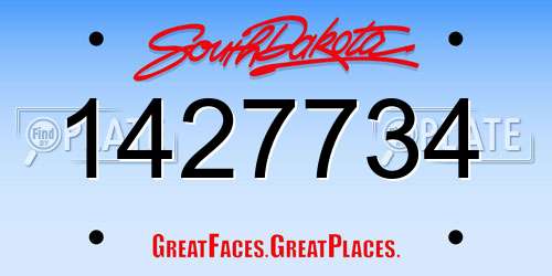1427734 South Dakota License Plate