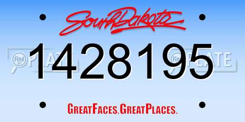 1428195 South Dakota License Plate