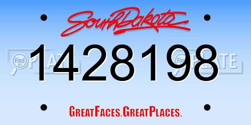 1428198 South Dakota License Plate