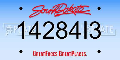 14284I3 South Dakota License Plate