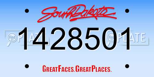 1428501 South Dakota License Plate
