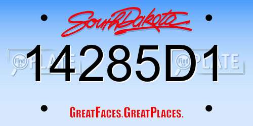 14285D1 South Dakota License Plate