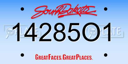 14285O1 South Dakota License Plate