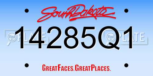 14285Q1 South Dakota License Plate