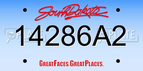 14286A2 South Dakota License Plate