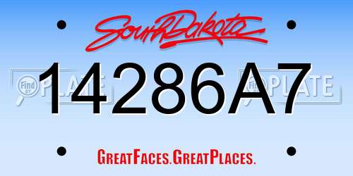 14286A7 South Dakota License Plate