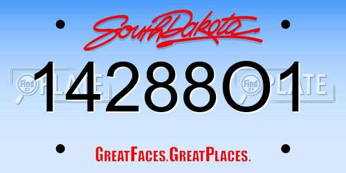 14288O1 South Dakota License Plate