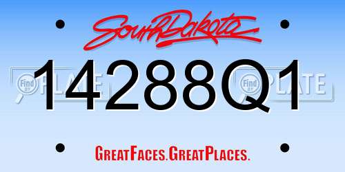 14288Q1 South Dakota License Plate