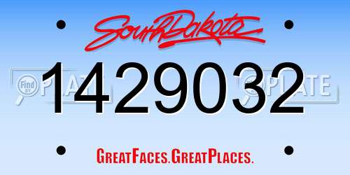 1429032 South Dakota License Plate