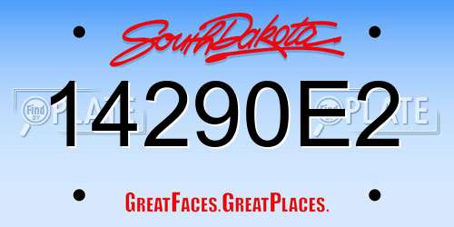 14290E2 South Dakota License Plate