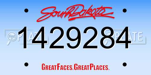 1429284 South Dakota License Plate