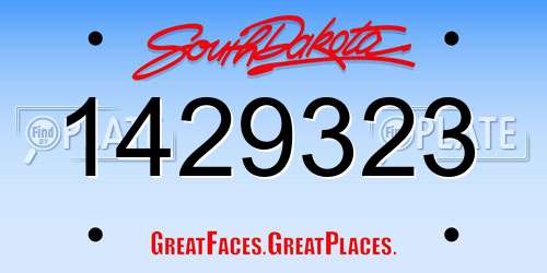 1429323 South Dakota License Plate
