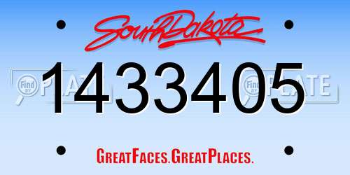1433405 South Dakota License Plate