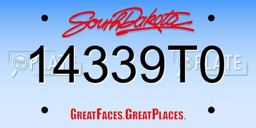14339T0 South Dakota License Plate