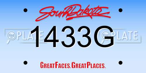 1433G South Dakota License Plate