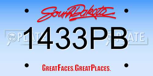 1433PB South Dakota License Plate