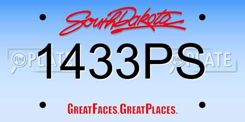 1433PS South Dakota License Plate