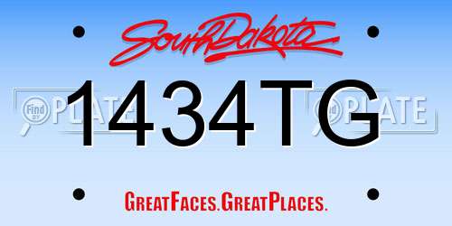 1434TG South Dakota License Plate