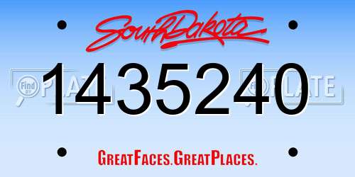 1435240 South Dakota License Plate