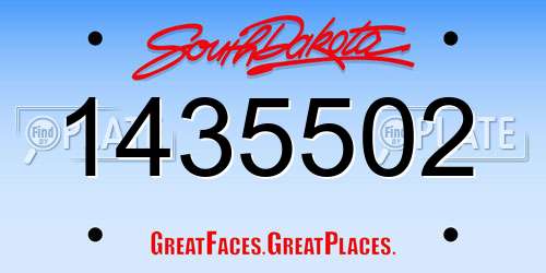 1435502 South Dakota License Plate