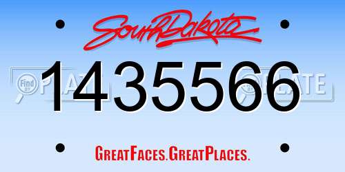 1435566 South Dakota License Plate
