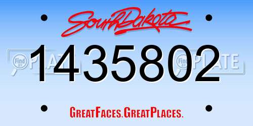 1435802 South Dakota License Plate