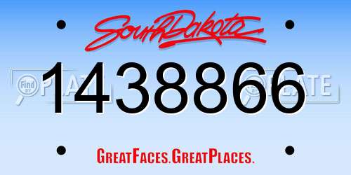 1438866 South Dakota License Plate
