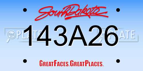 143A26 South Dakota License Plate