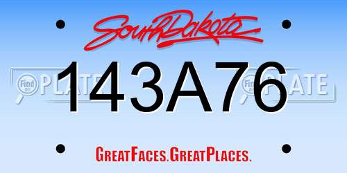 143A76 South Dakota License Plate
