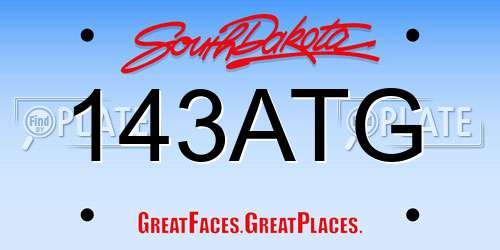 143ATG South Dakota License Plate