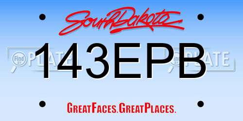 143EPB South Dakota License Plate