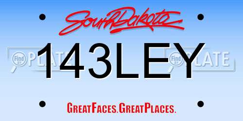 143LEY South Dakota License Plate