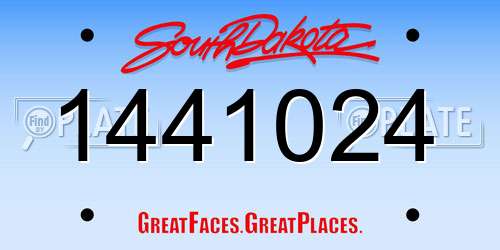 1441024 South Dakota License Plate