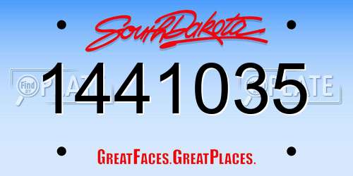 1441035 South Dakota License Plate