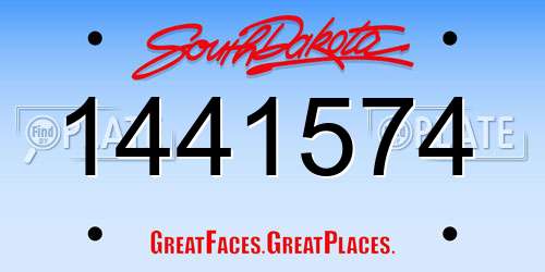 1441574 South Dakota License Plate