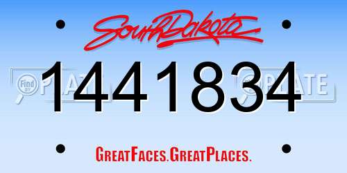 1441834 South Dakota License Plate