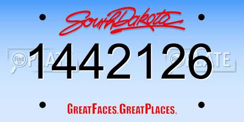 1442126 South Dakota License Plate