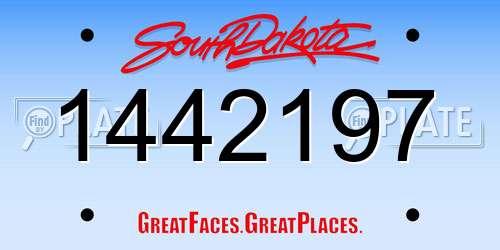 1442197 South Dakota License Plate