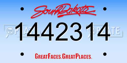 1442314 South Dakota License Plate