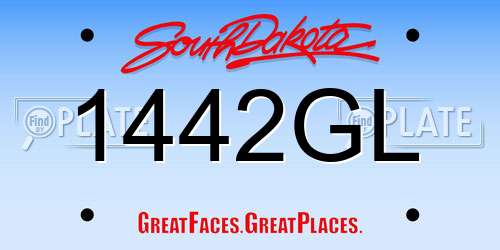 1442GL South Dakota License Plate