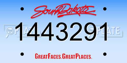 1443291 South Dakota License Plate