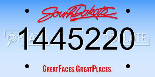 1445220 South Dakota License Plate