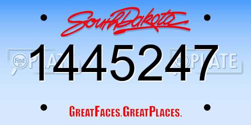 1445247 South Dakota License Plate
