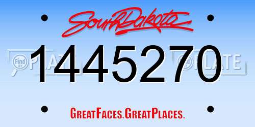 1445270 South Dakota License Plate