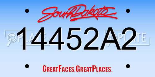 14452A2 South Dakota License Plate