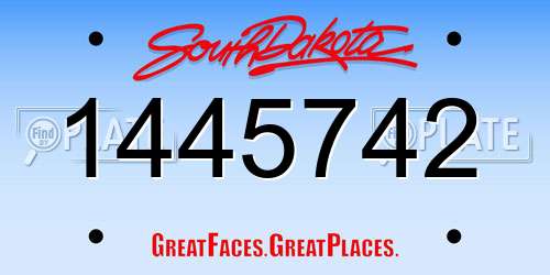 1445742 South Dakota License Plate