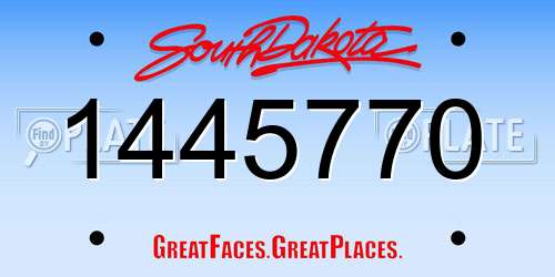 1445770 South Dakota License Plate