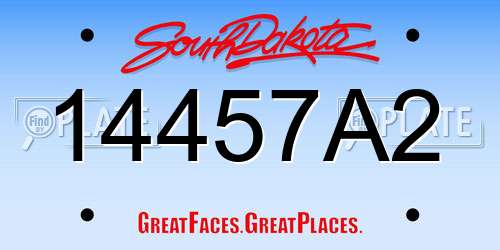 14457A2 South Dakota License Plate